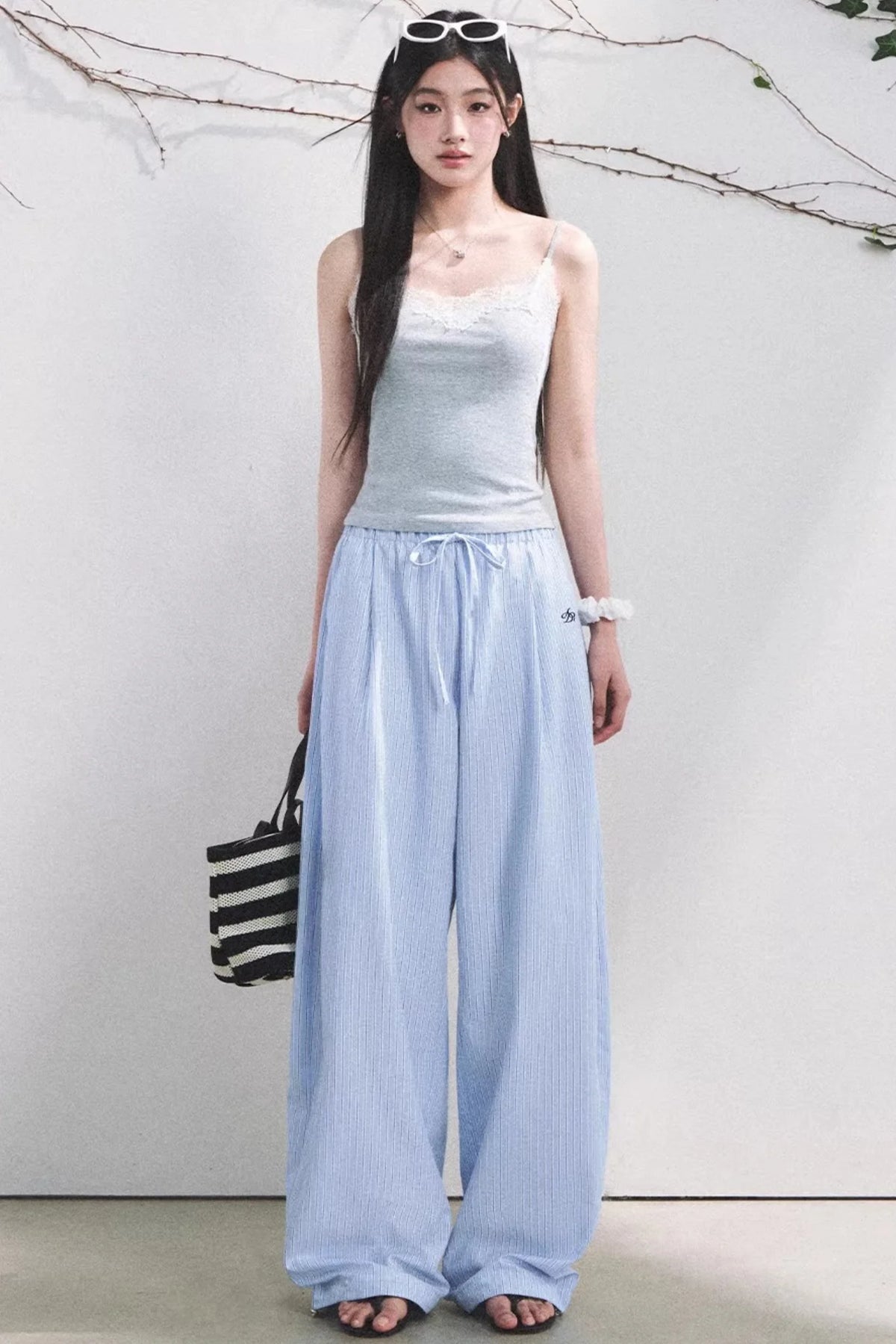 Light Berry Striped Pants
