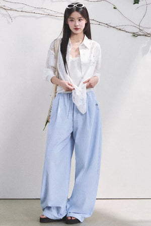 Light Berry Striped Pants