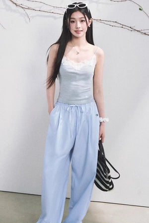 Light Berry Striped Pants