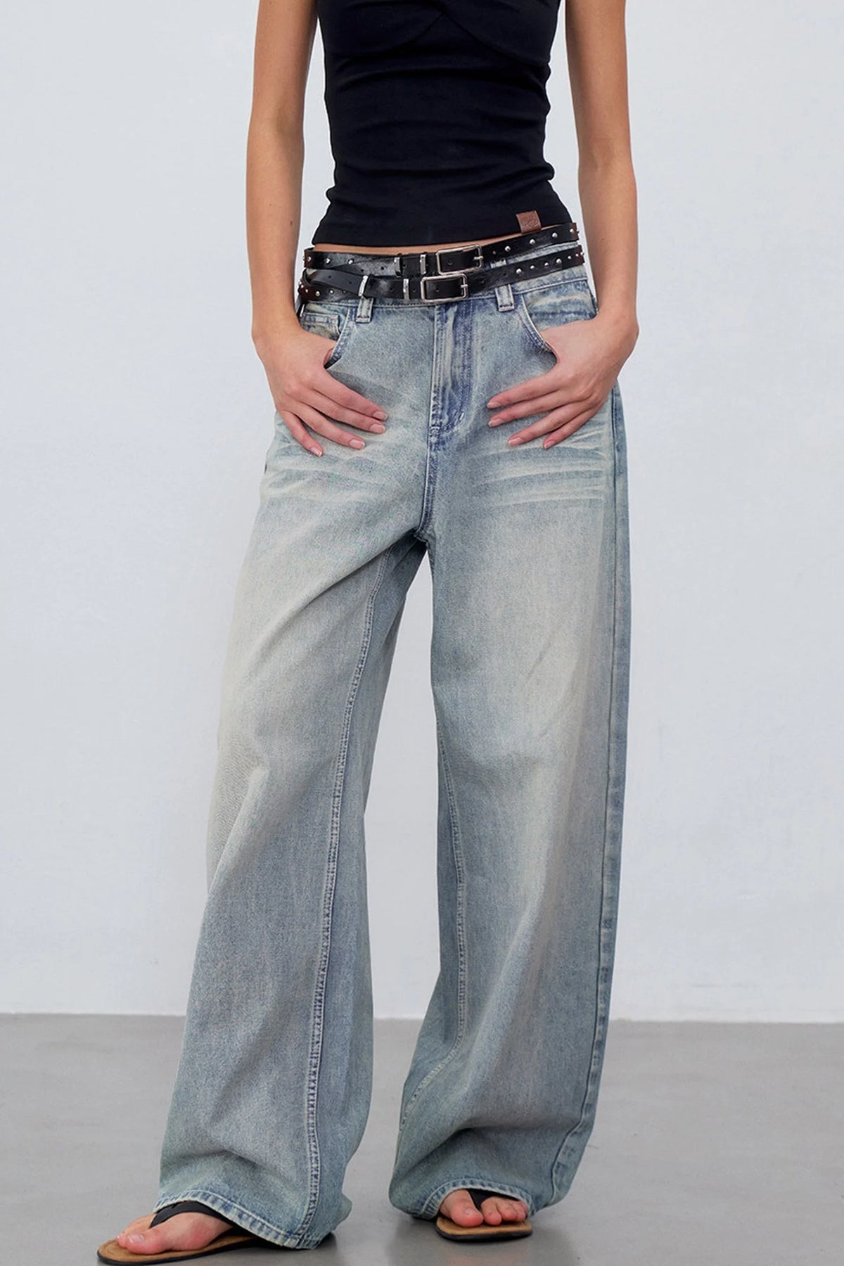 Light Blue Gradient Denim Pants