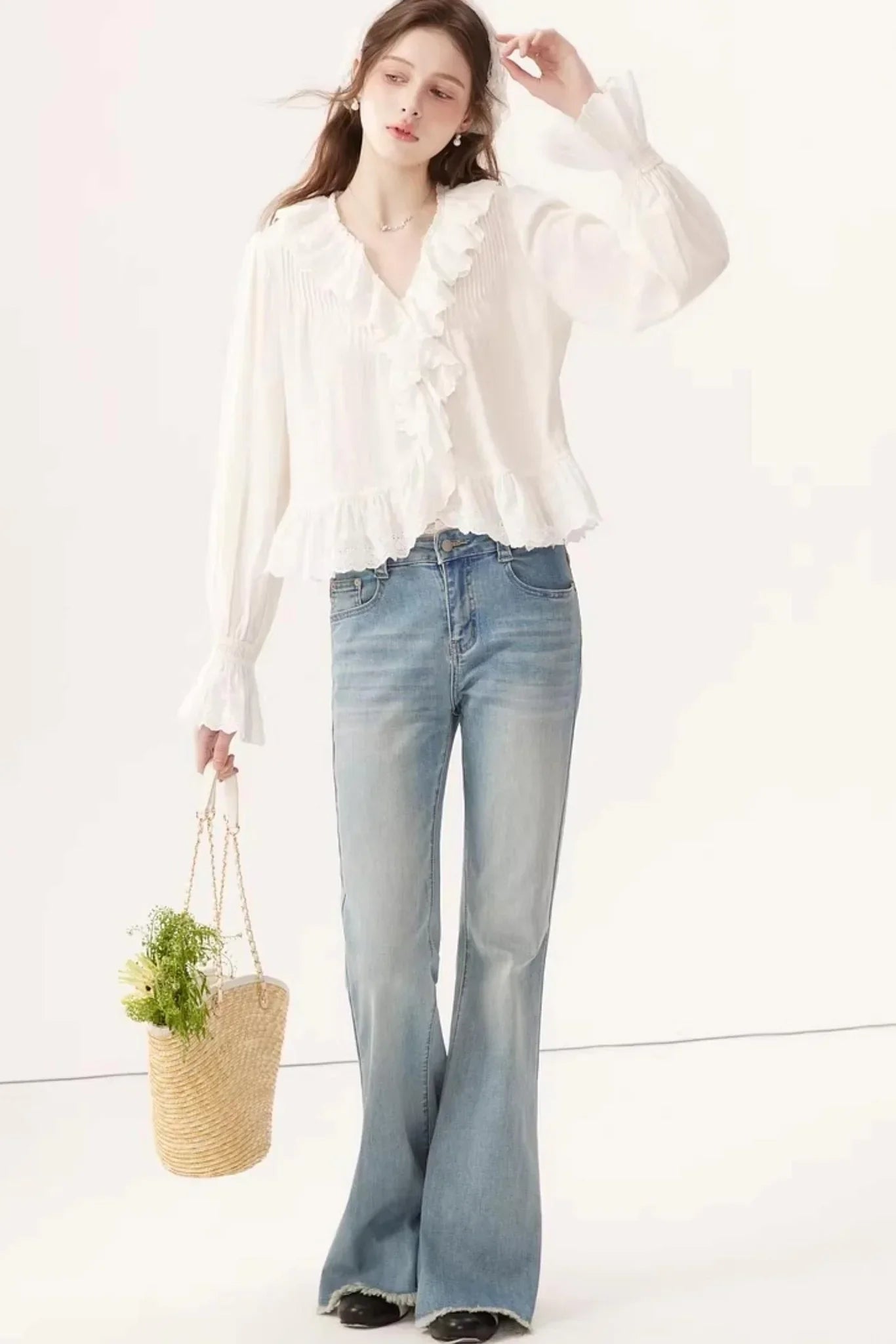 Light Blue Stretchy Denim Pants