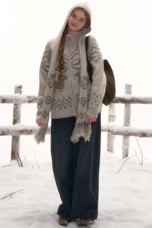 Light Bow-Knot Knit Cardigan Set-Up