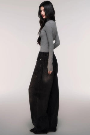 Light Distressed High-Waisted Jeans
