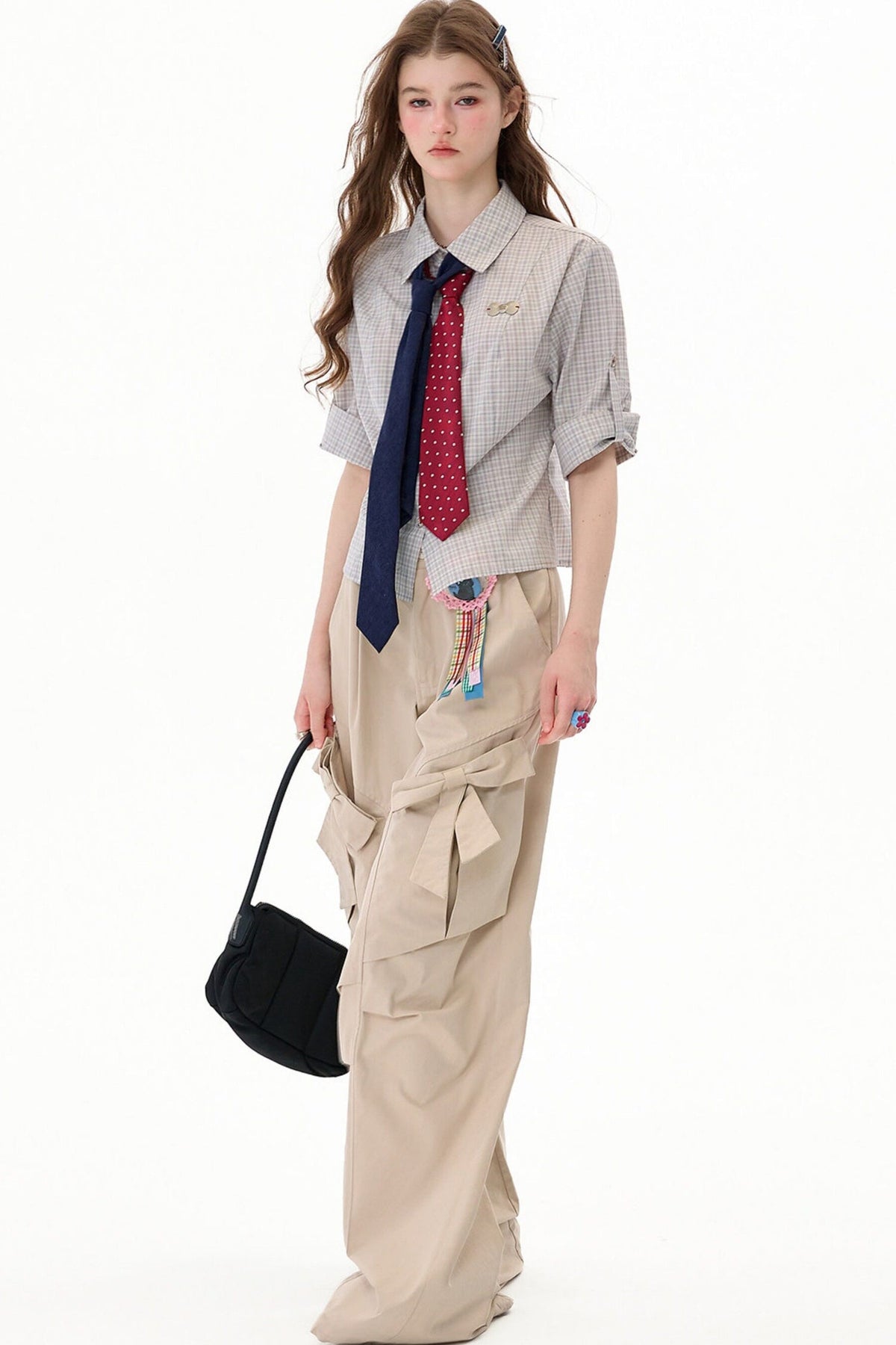 Light Gray Plaid Short Sleeve Shirt
