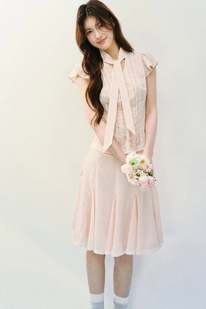 Light Mist Mulberry Silk Blouse Set-Up