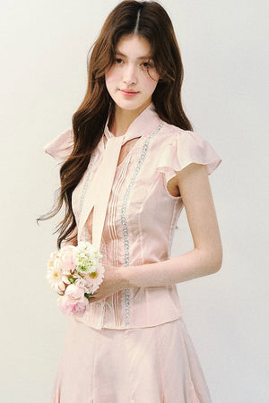 Light Mist Mulberry Silk Blouse Set-Up