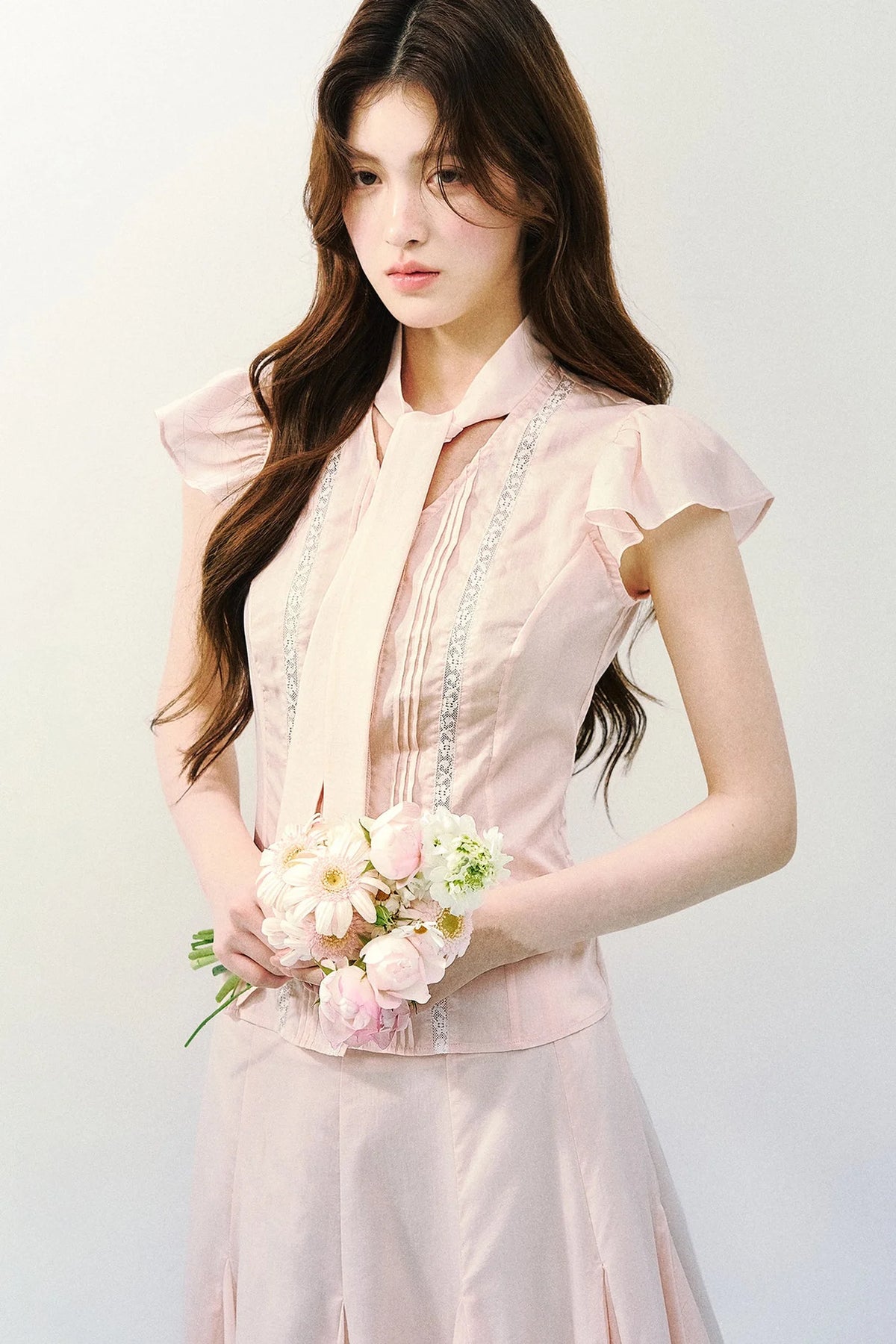Light Mist Mulberry Silk Blouse Set-Up