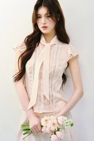 Light Mist Mulberry Silk Blouse Set-Up
