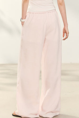 Light Pink Tencel Linen Parachute Pants