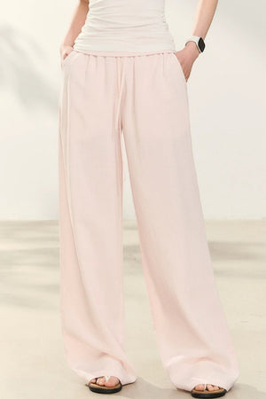 Light Pink Tencel Linen Parachute Pants