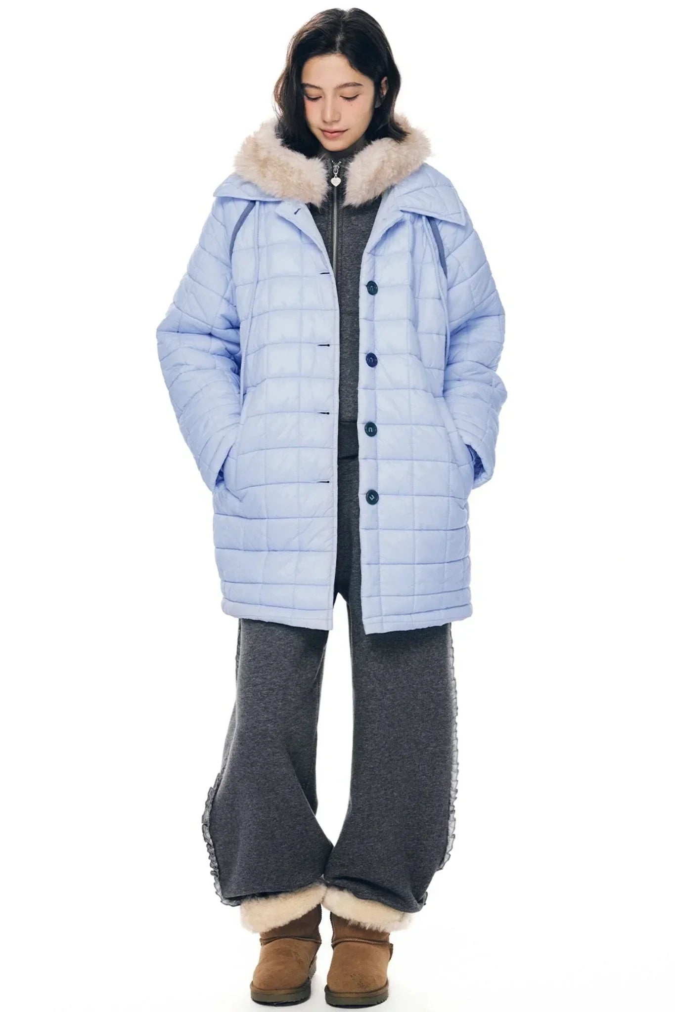 Light Quilted Mid-Length Coat
