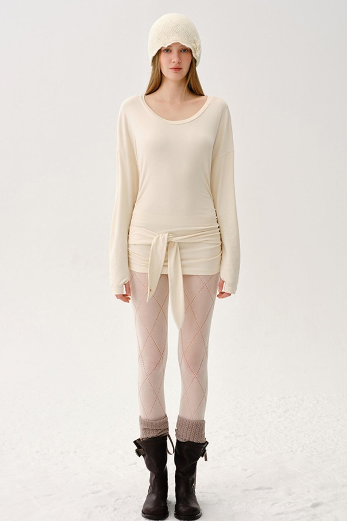 Light Rayon Pleated Long Top
