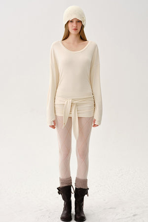 Light Rayon Pleated Long Top