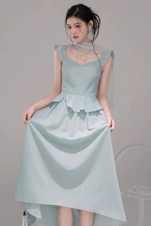 Light Teal Sheer Ribbon Dress Set