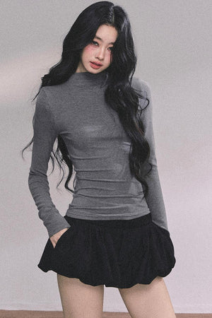 Lightweight Knit Shawl Turtleneck Sweater Set