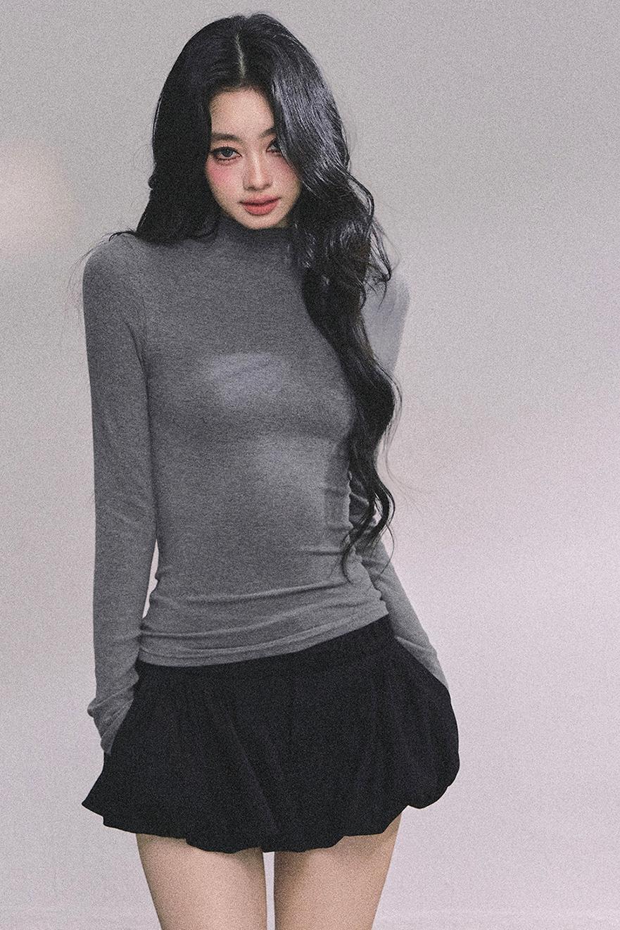 Lightweight Knit Shawl Turtleneck Sweater Set