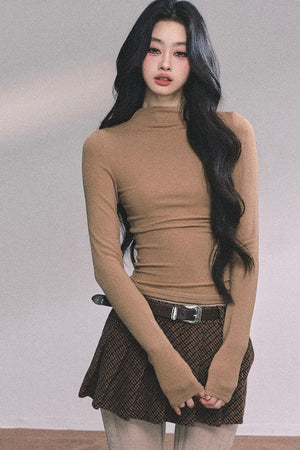Lightweight Knit Shawl Turtleneck Sweater Set