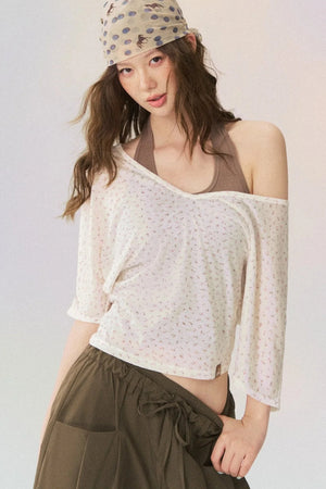 Lightweight Layered Mid-Sleeve T-Shirt