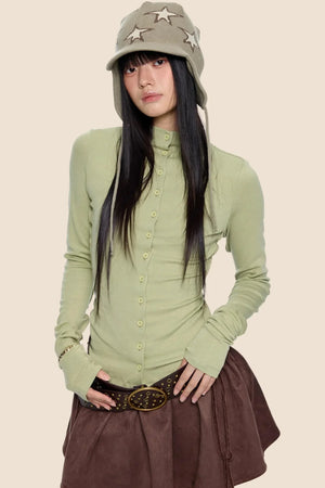 Lightweight Pleated Cardigan