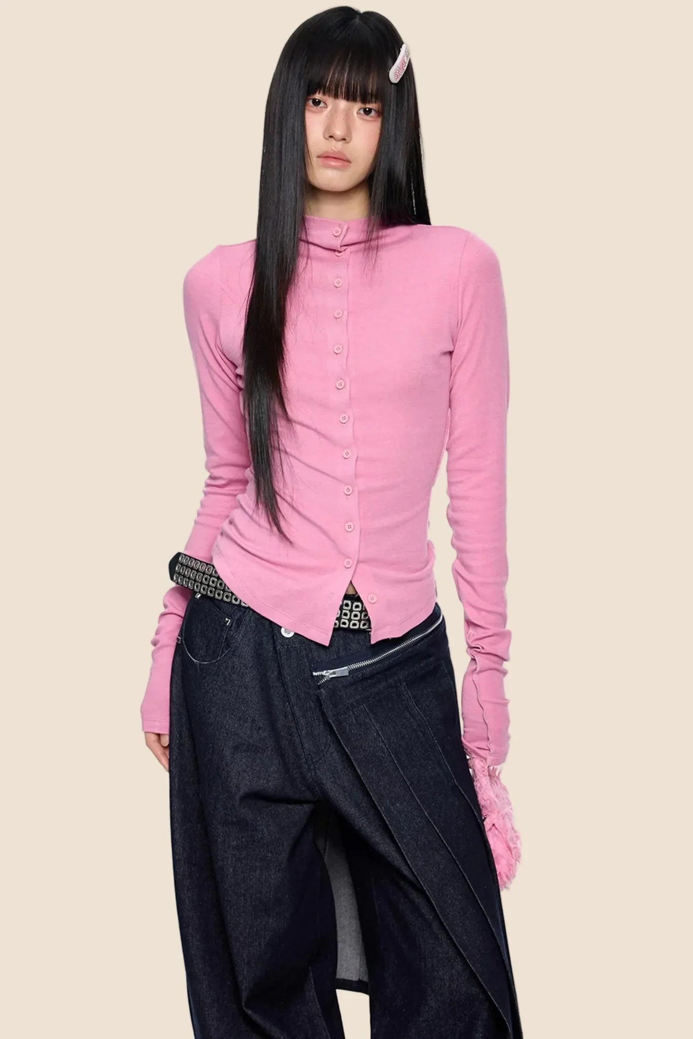 Lightweight Pleated Cardigan