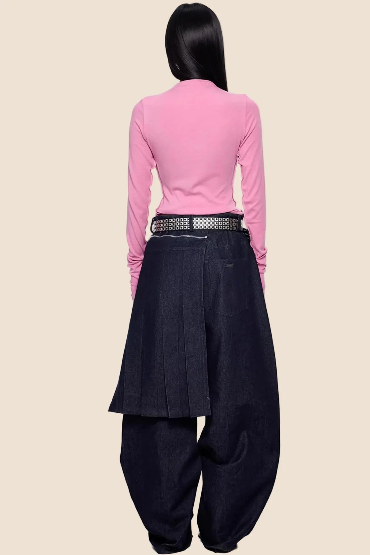Lightweight Pleated Long-Sleeve T-Shirt