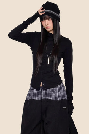 Lightweight Pleated Long-Sleeve T-Shirt