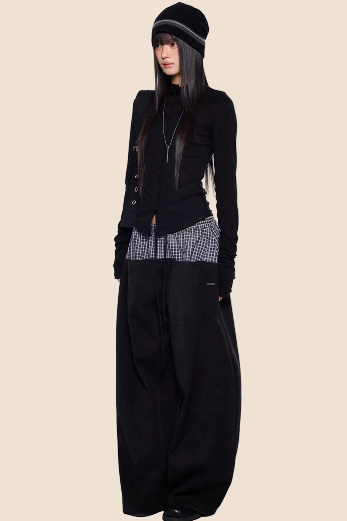Lightweight Pleated Long-Sleeve T-Shirt