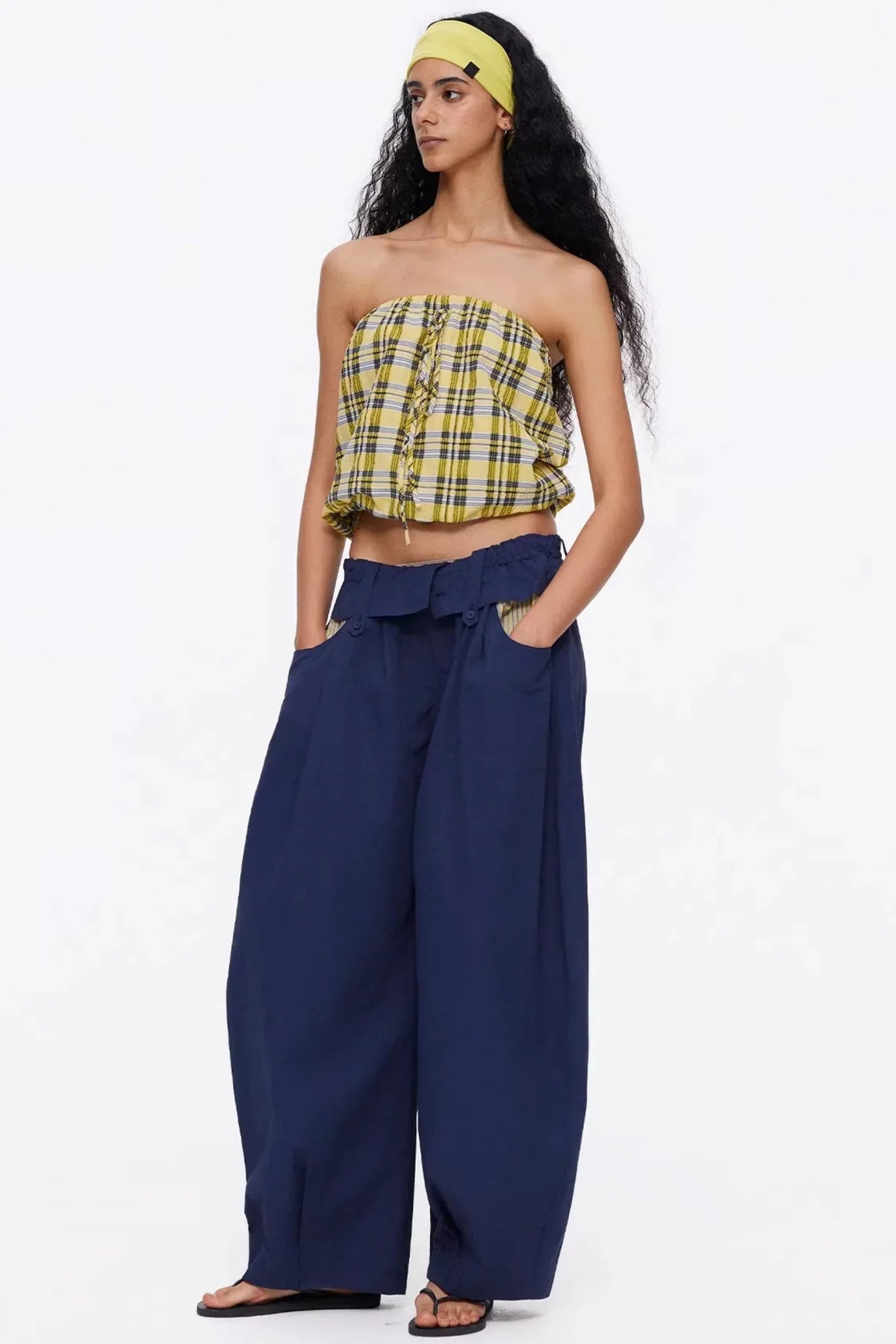 Lightweight Striped Tie-Front Top