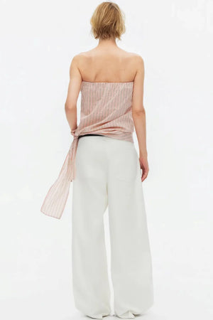 Lightweight Striped Tie-Front Top