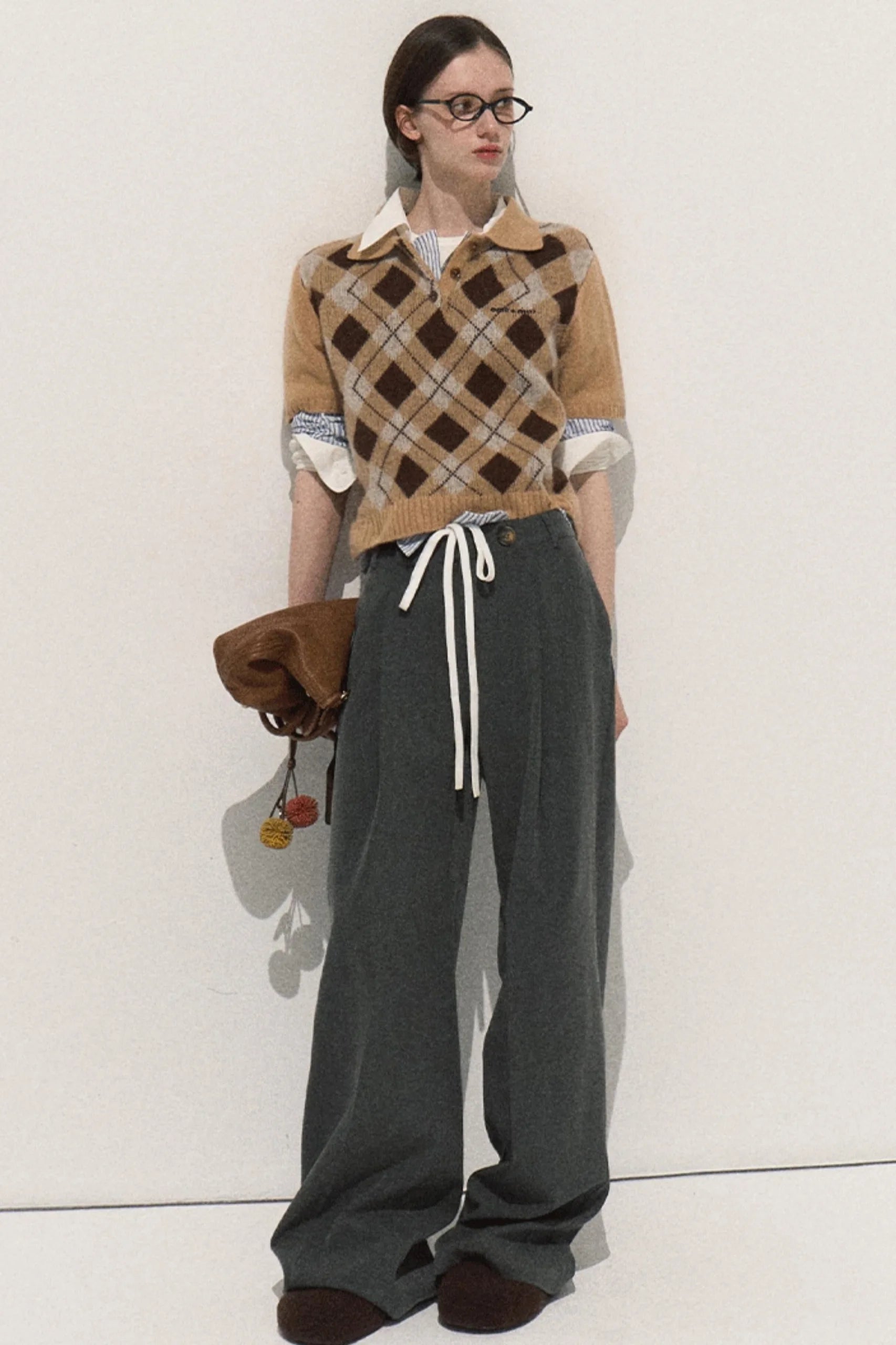Linear Drape Slacks Pants