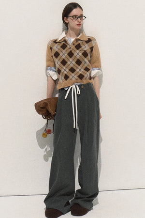 Linear Drape Slacks Pants