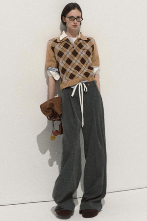 Linear Drape Slacks Pants