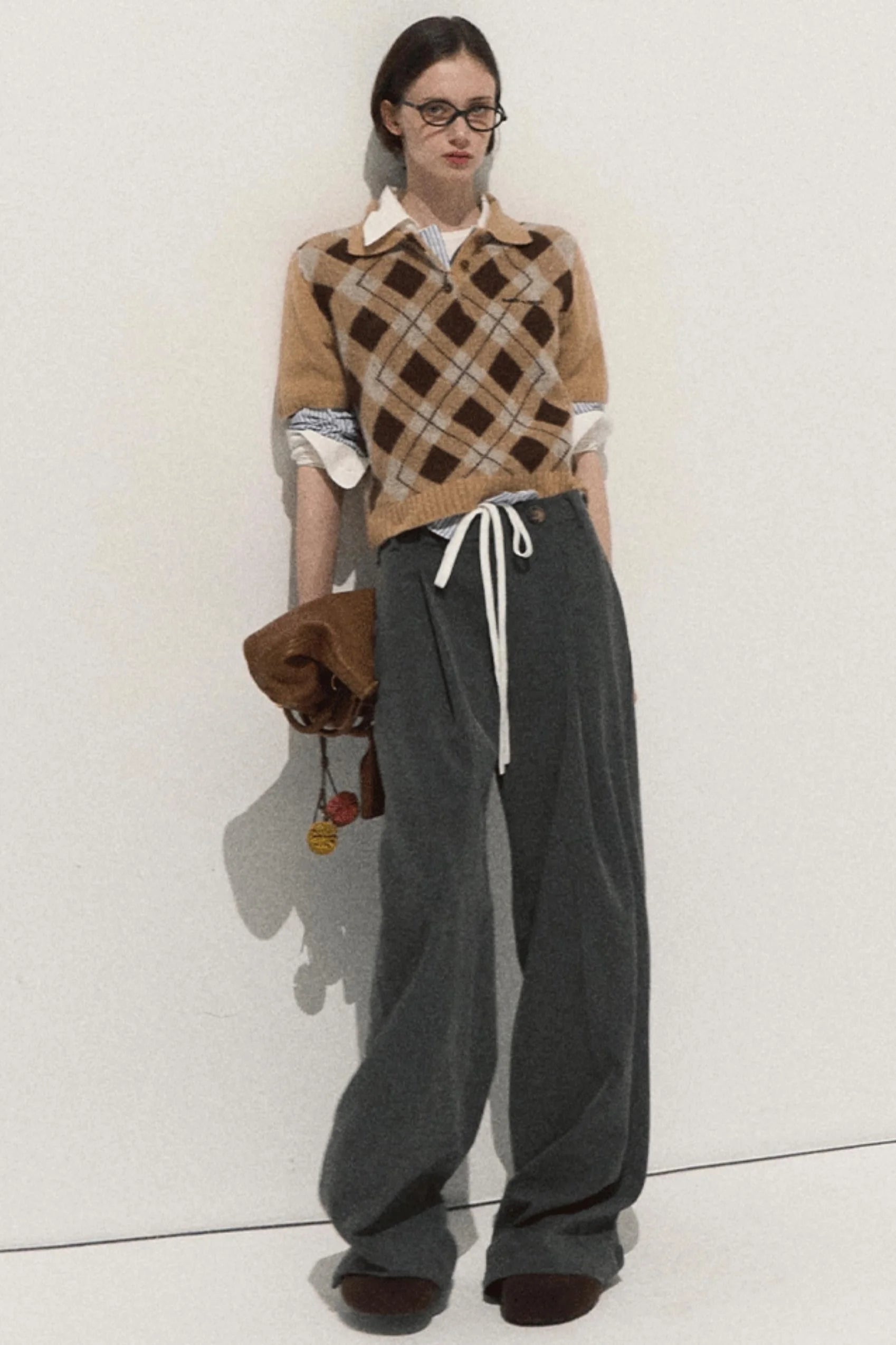 Linear Drape Slacks Pants