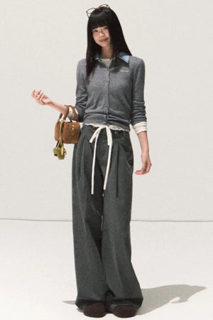 Linear Drape Slacks Pants