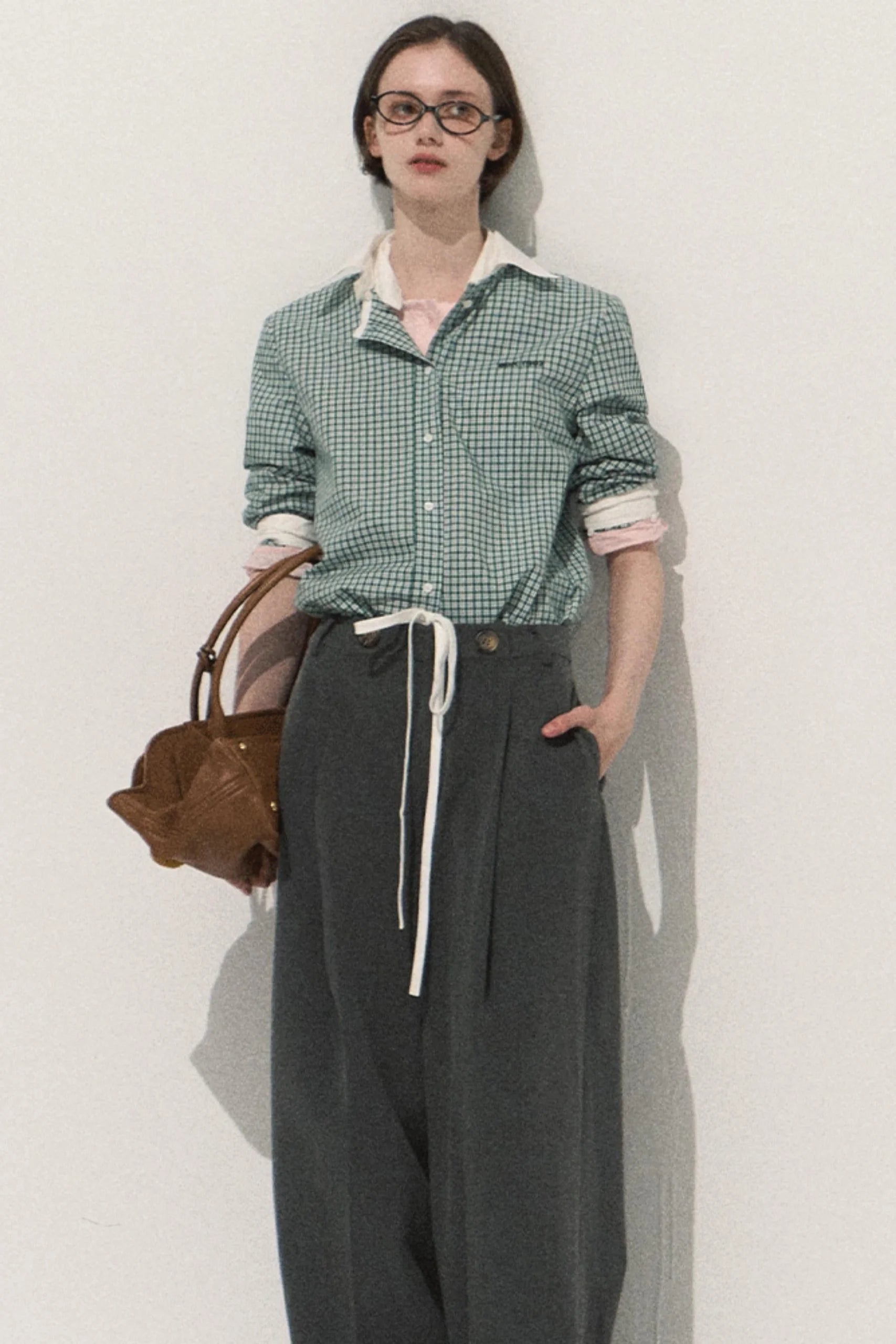 Linear Drape Slacks Pants