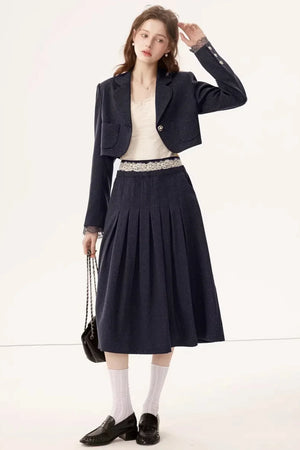 Linen Blazer Skirt Set-Up
