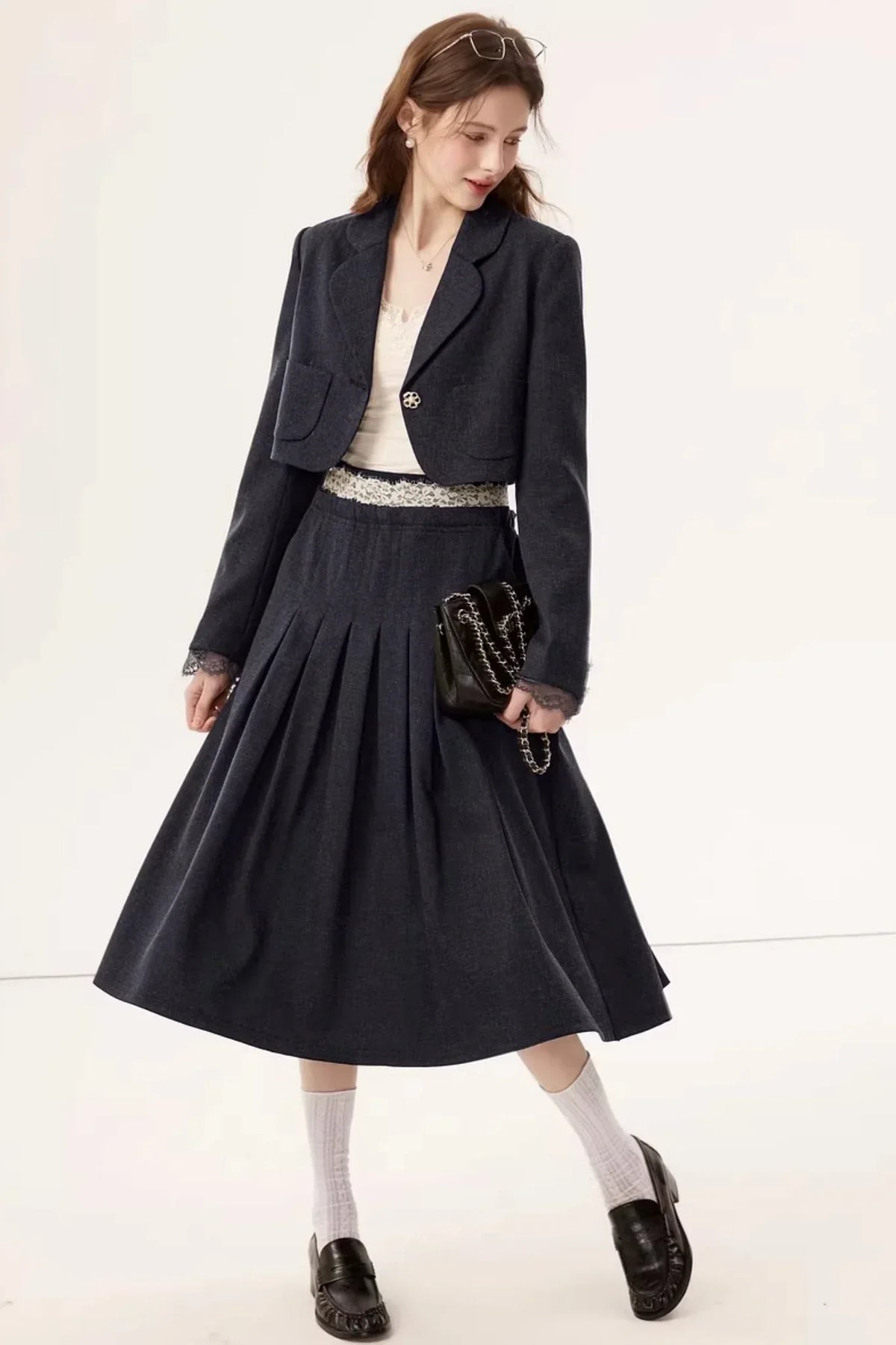 Linen Blazer Skirt Set-Up