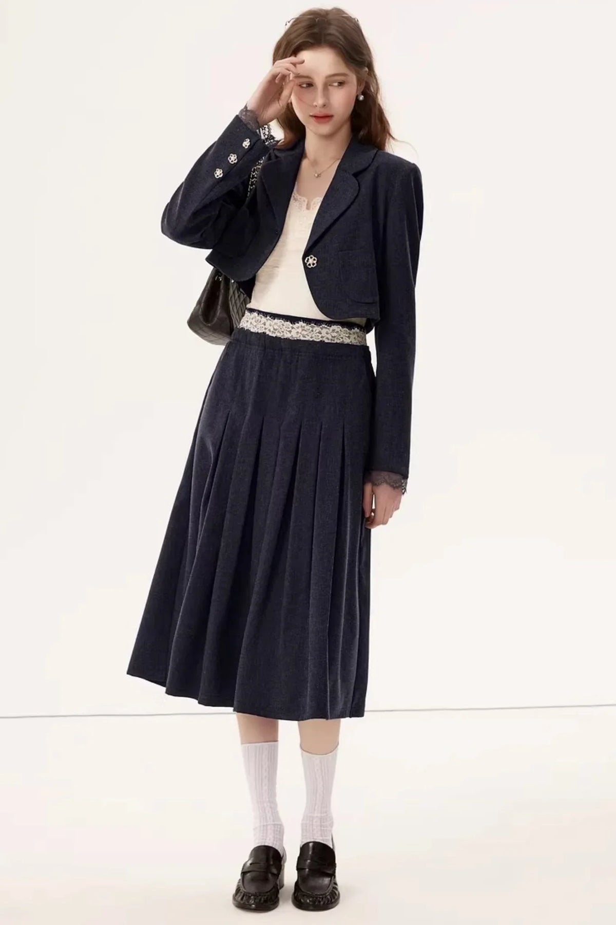 Linen Blazer Skirt Set-Up