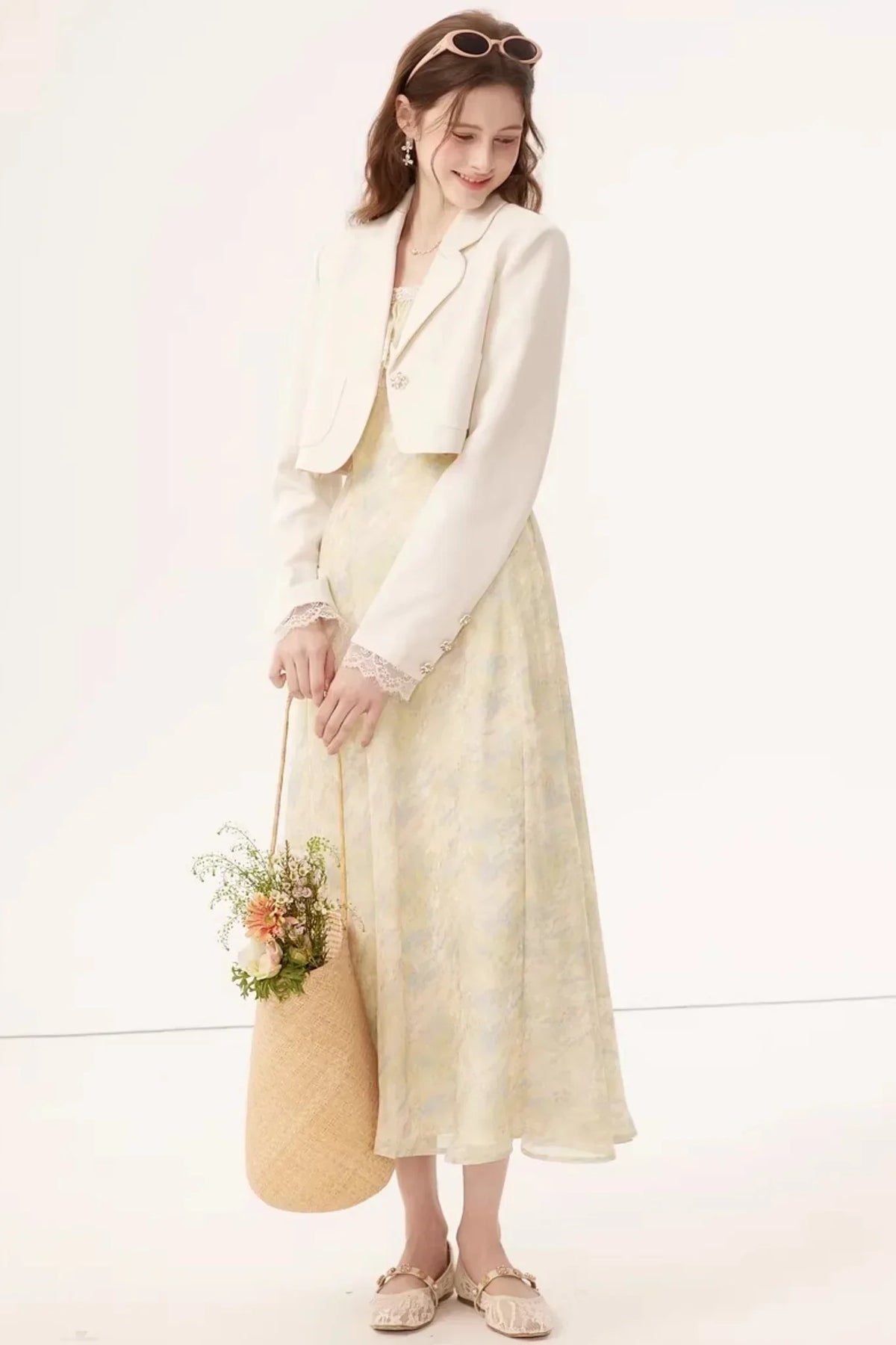 Linen Blazer Skirt Set-Up