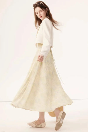Linen Blazer Skirt Set-Up