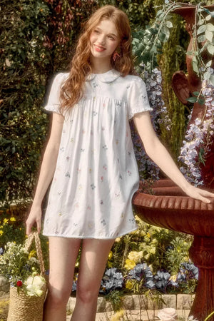 Linen Embroidered Blouse Set-Up