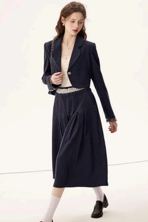 Linen Lace A-Line Skirt