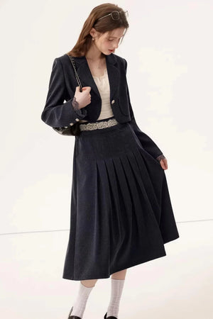 Linen Lace A-Line Skirt