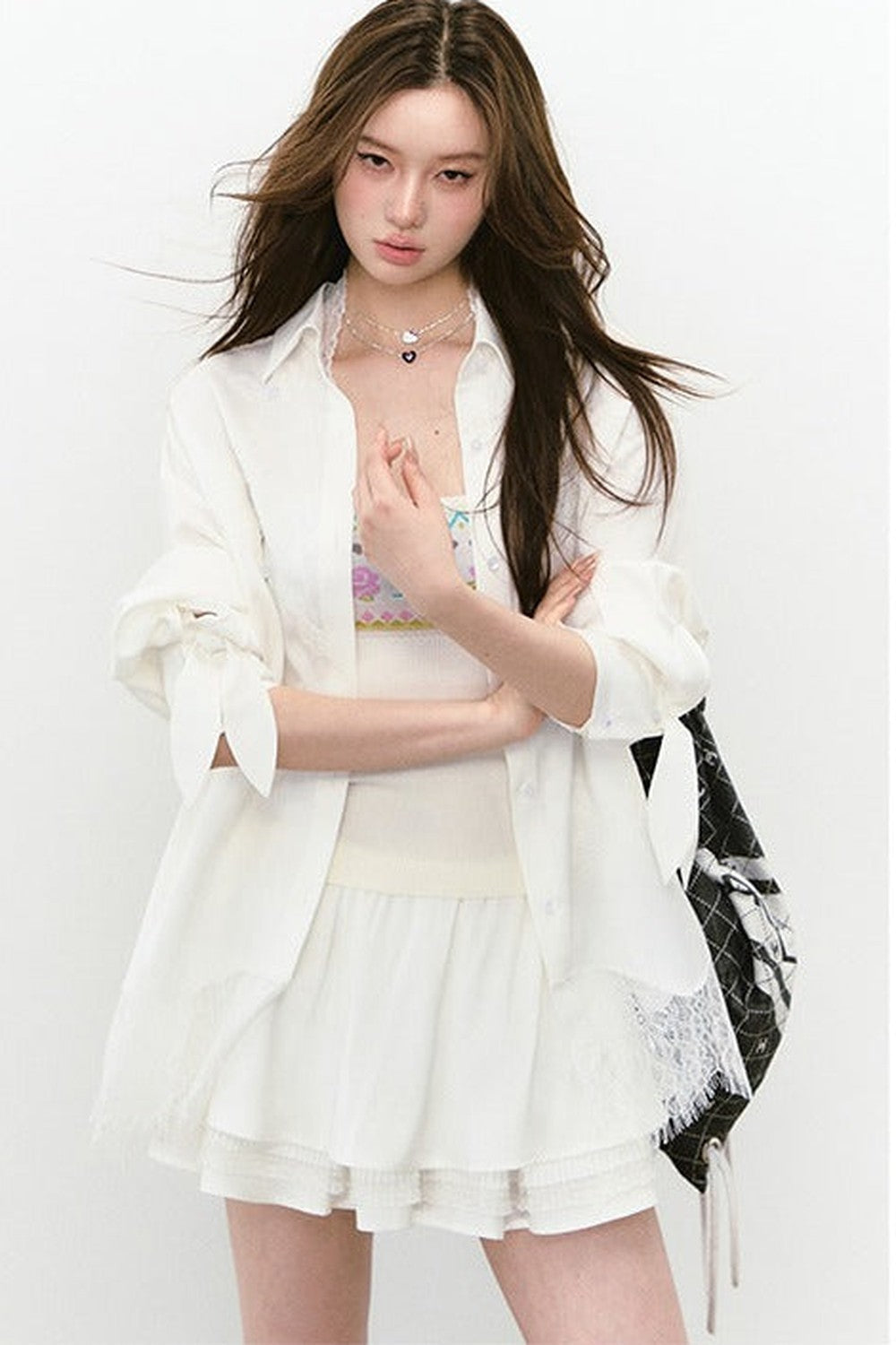 Linen Lace Beaded Top