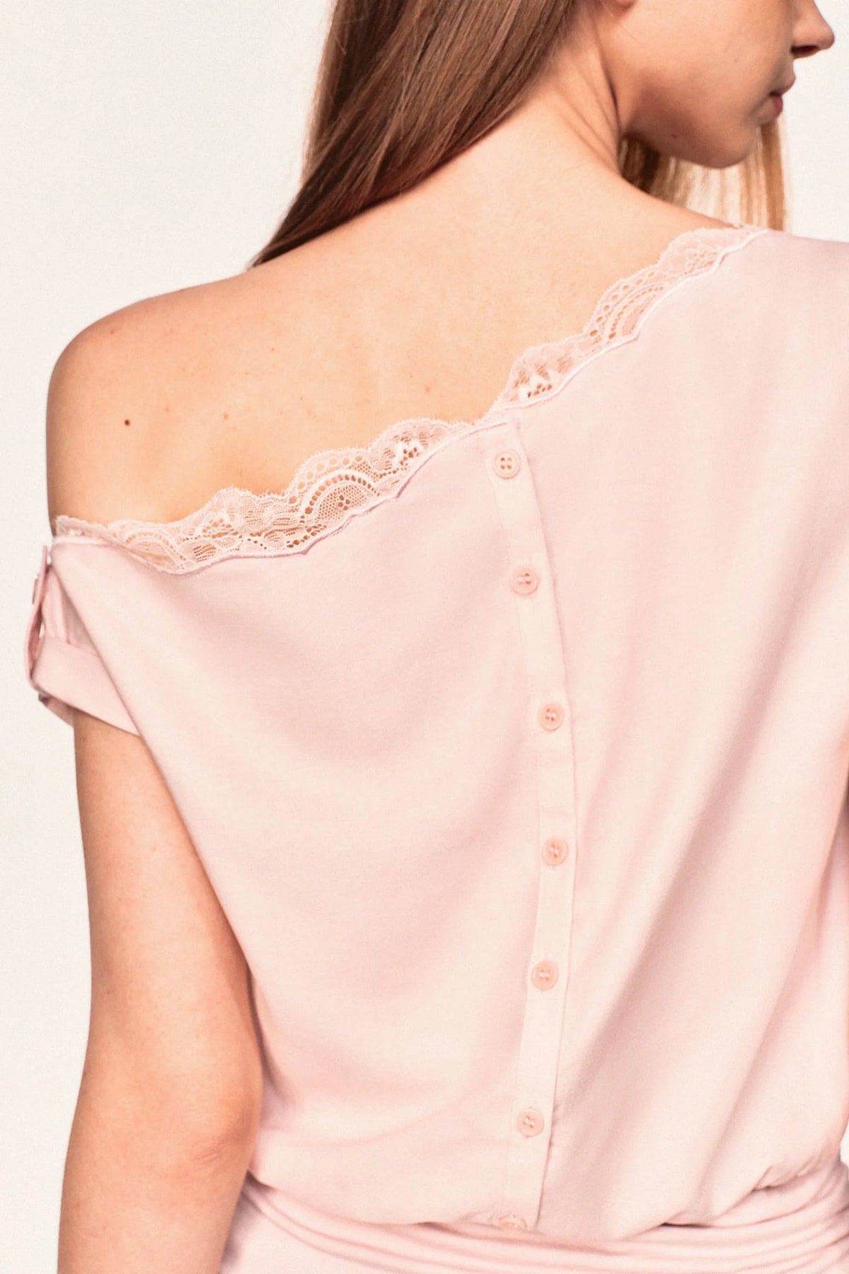 Linen Lace Off-Shoulder Blouse