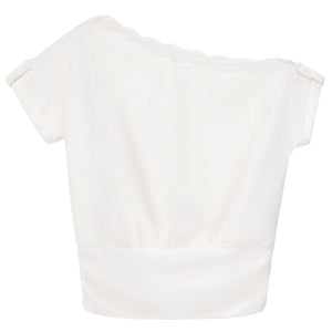Linen Lace Off-Shoulder Blouse