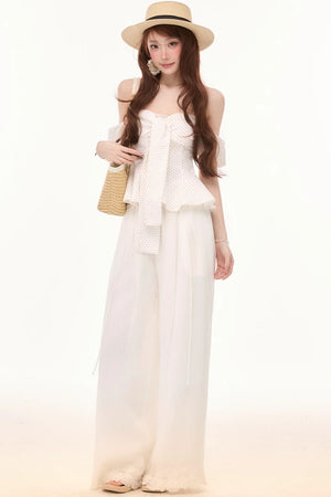 Linen Lace Off-Shoulder Set-Up