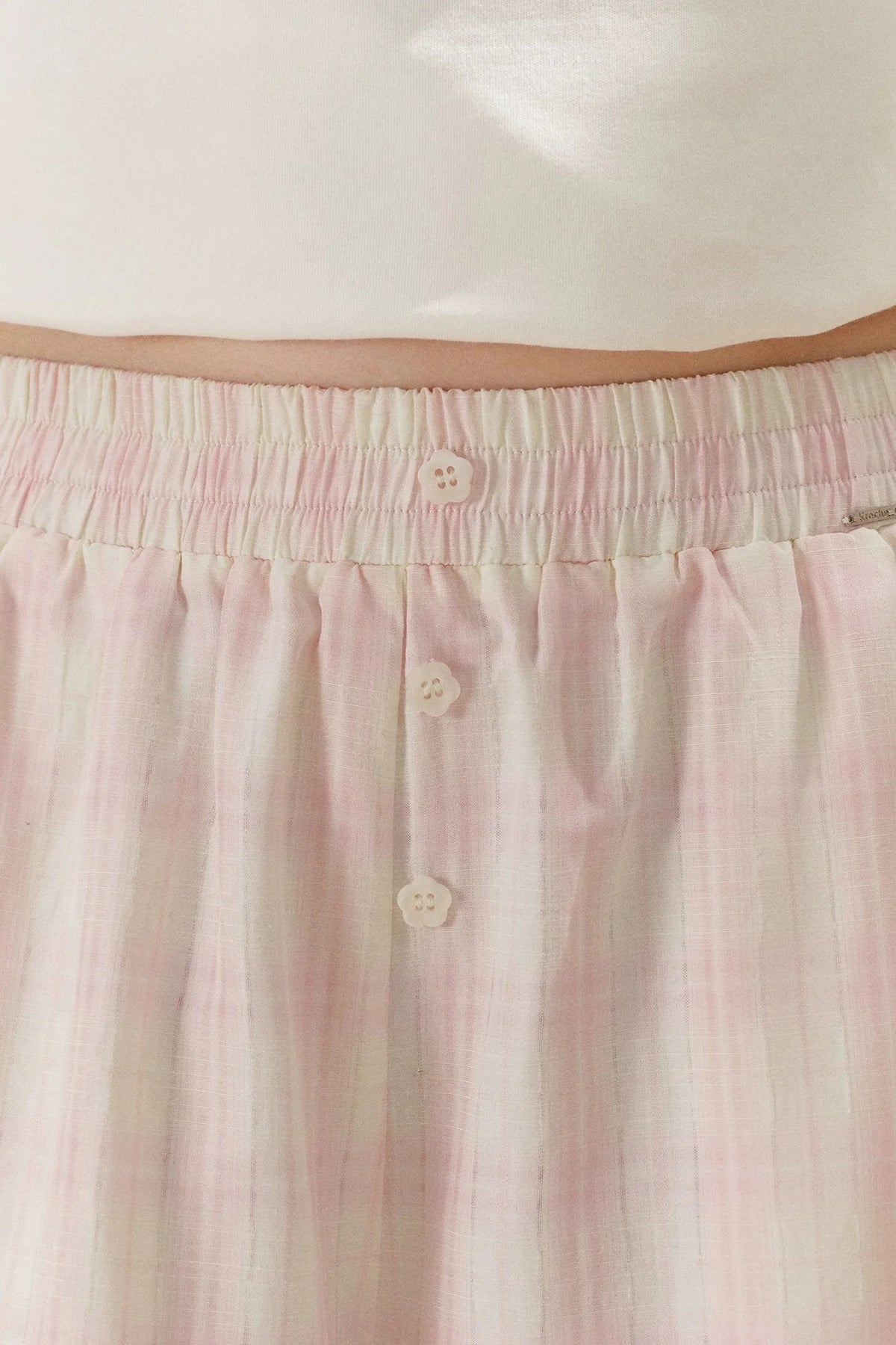 Linen Plaid Wide-Leg Pants
