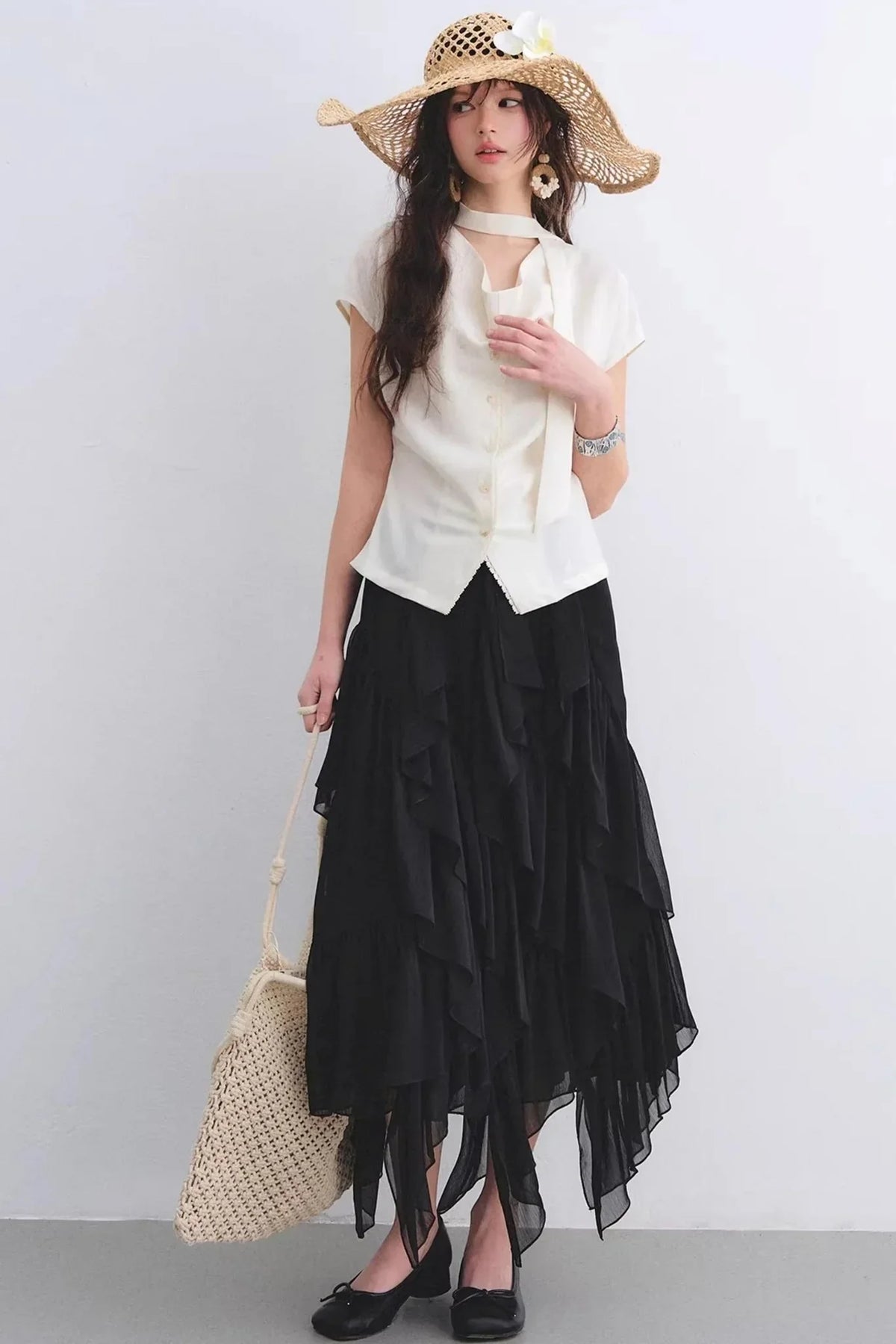 Linen Ribbon Lace Top