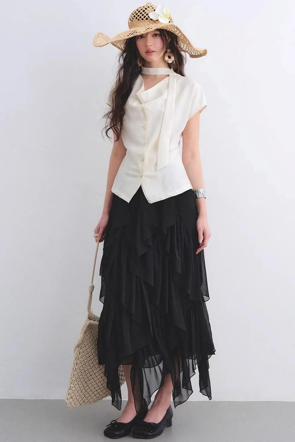 Linen Ribbon Lace Top